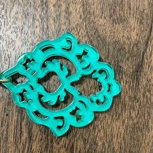 Lucite necklace in teal green